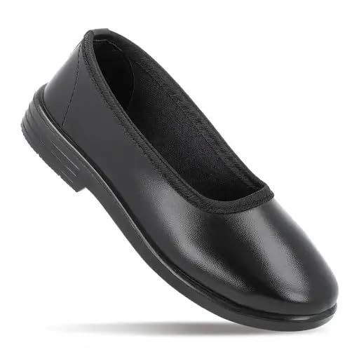 Shoegears Girls Black Ballerina School Shoes